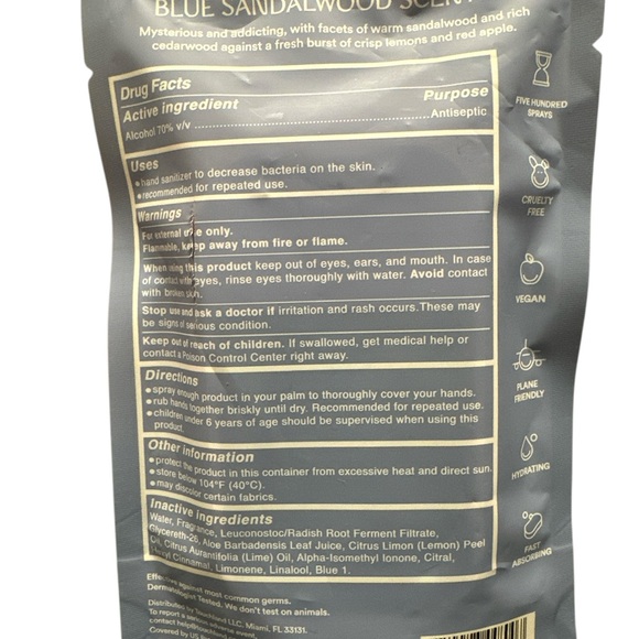 Blue Sandalwood Scented Hand Sanitizer - Picture 2 of 2